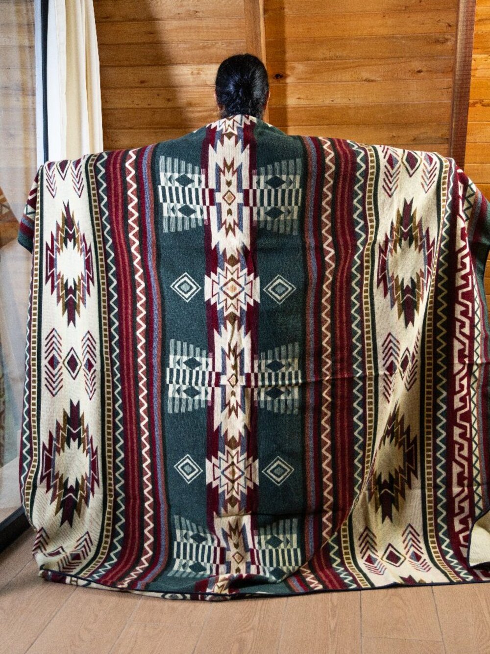 Handwoven Queen Alpaca Blanket | Native American Western Southwestern Home Decor